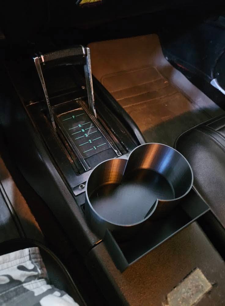 1968-1969 Camaro Cup Holder for center console and automatic transmission in car installed revered install top view