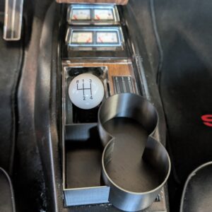 1968-1969 Camaro Cup Holder for center console and manual transmission in car installed Top View 2